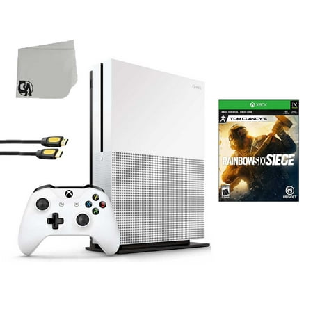 234-00051 Xbox One S White 1TB Gaming Console with Tom Clancy's Rainbow Six Siege BOLT AXTION Bundle Used