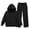 Black, variant on UACY Girls Tracksuit Set, Solid Full Zip Hoodie & Wide Leg Sweatpants 2 Piece Sweatsuit, Teen Girls Casual Plain Hooded Sportswear Outfit (Khaki, 5-6 Years)