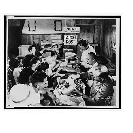 Historic Print, Stockton (Calif.) Assembly Center - Distribution of parcel post mail follows inspection of incoming packages by interior police, 16" x 20"