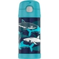 thumbnail image 1 of Thermos Funtainer Bouteille isolée sous vide de 12 oz, Requins, 1 of 5