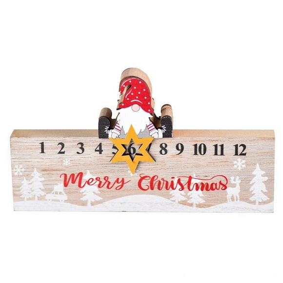1pc 20X12.5CM Calendar Santa Ornament Advent Calendar Christmas Advent Calendar Tabletop Advent Calendar Wooden Calendar Advent Calendar For Adults Christmas Advent Calendar