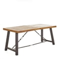 thumbnail image 5 of Spiegel Outdoor 7 Piece Dining Set with Teak Finished Wood Table and Brown Chairs, 5 of 6