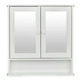 thumbnail image 6 of Double Door Mirror Indoor Bathroom Wall Mounted Cabinet Shelf, White, 6 of 12