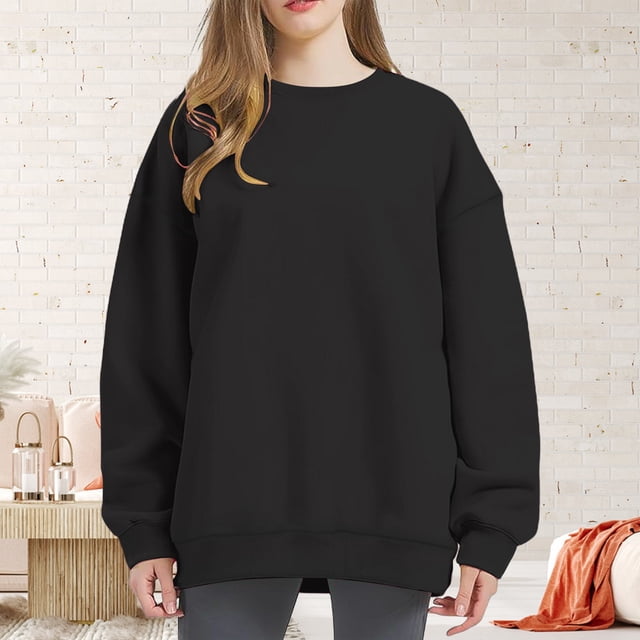 Pxiakgy Vente Chaude!! Sweatshirts Oversize pour Femmes, Sweats à Capuche, Pulls Col Rond, Hauts Décontractés, Tenues de Mode Printemps Automne, Vêtements de Sport 2025, Veste Sweat-Shirt, Pantalon, Noir TG