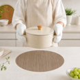 thumbnail image 3 of Unique Bargains 2 Pcs Round Bamboo-like Texture Placemat Light Brown, 3 of 5