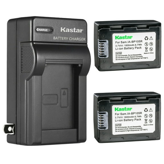 Kastar 2-Pack Battery and AC Wall Charger Replacement for Samsung SMX-F700SP, SMX-F700BN, SMX-F700SN, HMX-F80, HMX-F80BP, HMX-F80SP, HMX-F80BN, HMX-F80SN, HMX-F80BN/XAA, HMX-F80SN/XAA, HMX-F800