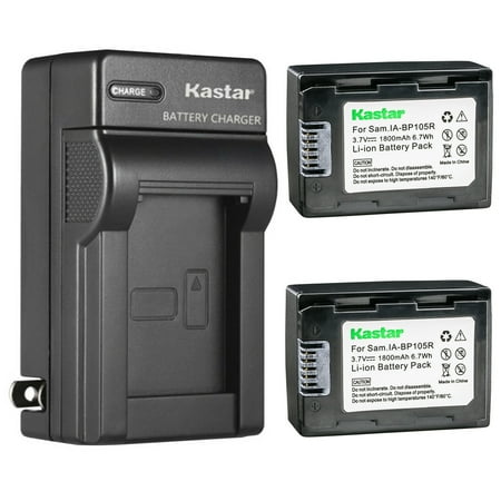 Kastar 2-Pack Battery and AC Wall Charger Replacement for Samsung HMX-H303UN HMX-H304 HMX-H304BN HMX-H304SN HMX-H304RN HMX-H304UN HMX-H305 HMX-H305BN HMX-H305SN HMX-H305RN HMX-H305UN
