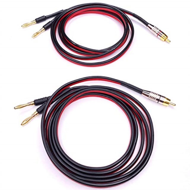 cess0246f banana plugs to rca cable 6 ft, phono banana speaker cable