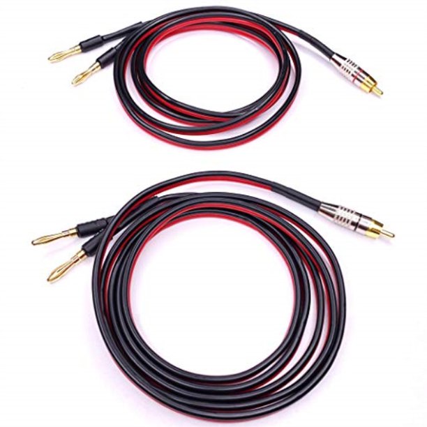 cess0246f banana plugs to rca cable 6 ft, phono banana speaker cable