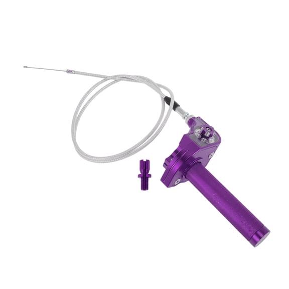 Unique Bargains22mm Throttle Grip with 120cm White Throttle Cable CNC Aluminum Alloy Motorcycle Throttle Grip 7/8″ 22mm Handlebar Purple