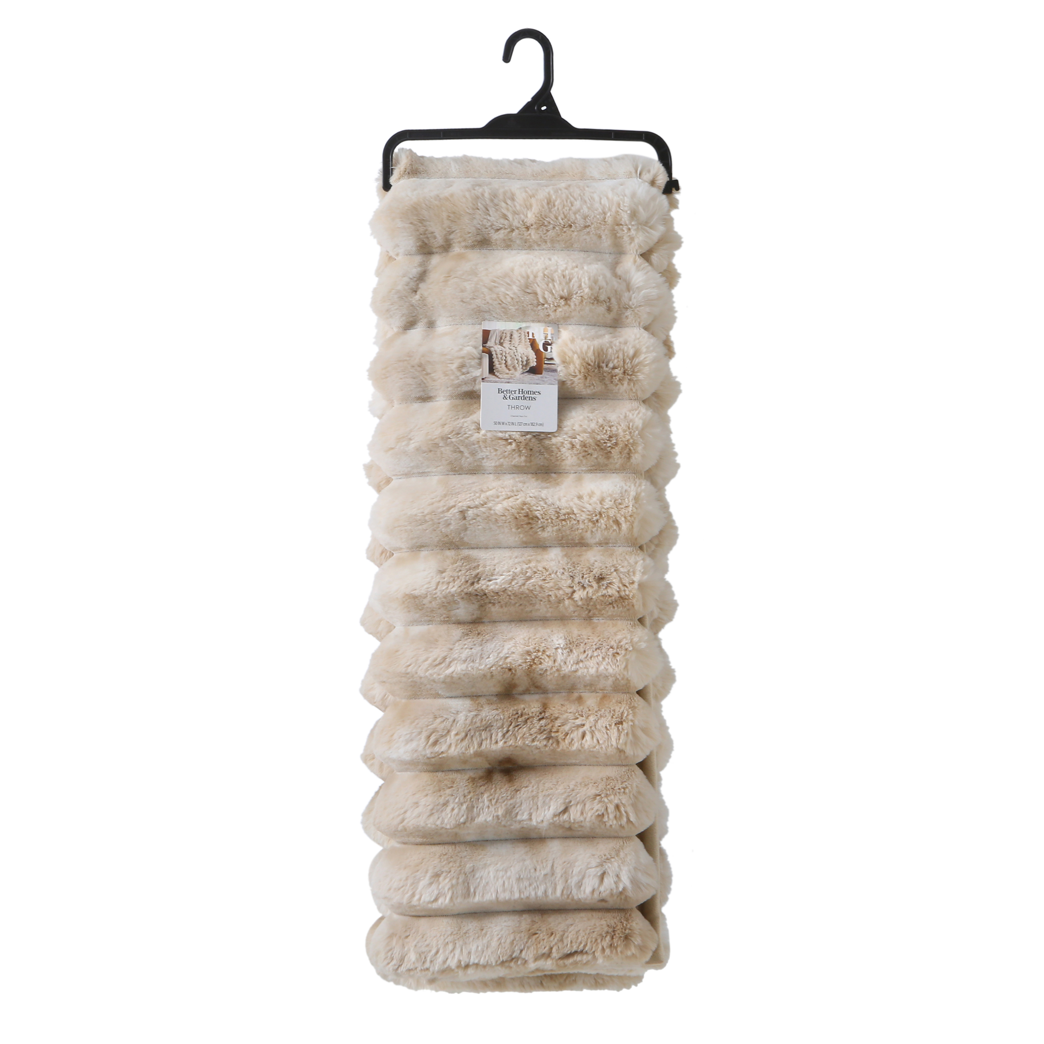 Better Homes & Gardens Beige Marbled Faux Fur Throw photo 8