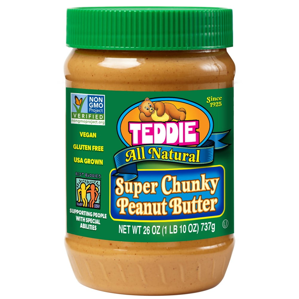 (6 pack) Teddie All Natural Super Chunky Peanut Butter, 26 oz