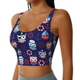 thumbnail image 2 of Rateoe pirate owls and boats Print Womens' Sports Bras Scoop Neck Sports Vest- Padded U Back Seamless High Impact Support-Small, 2 of 8