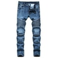 thumbnail image 2 of Tbopshirt Pants for Men,Men's New Fashion Have Pockets Button Zipper Personality Denim Trend Jeans Sweatpants for Men, 2 of 5