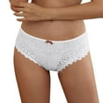 thumbnail image 6 of Womens Thongs Underwear 4 Pack Seamless Underwear for Women Lace Thong Cheeky Panties Breathable Briefs Stretch High Cut Plus Size Ladies Bikini Thongs Women Panties Cotton White L, 6 of 7
