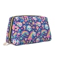 thumbnail image 2 of Easygdp mushroom Skull rainbow color Leather Makeup Bag Zipper Pouch Travel Cosmetic Organizer for Women and Girls, Make up Bag with Zipper, 2 of 8