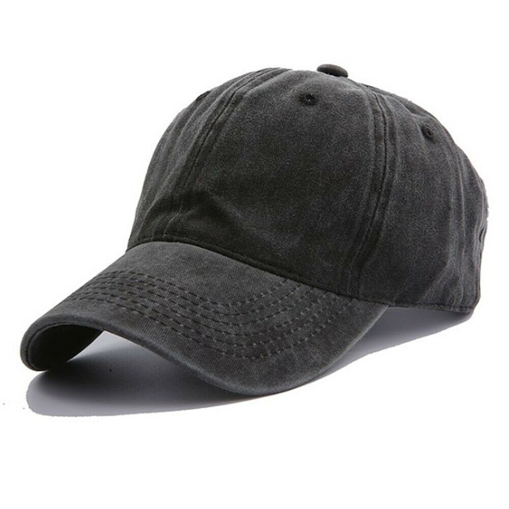 Men Plain Washed Cap Style Cotton Adjustable Baseball Cap Blank Solid Hat