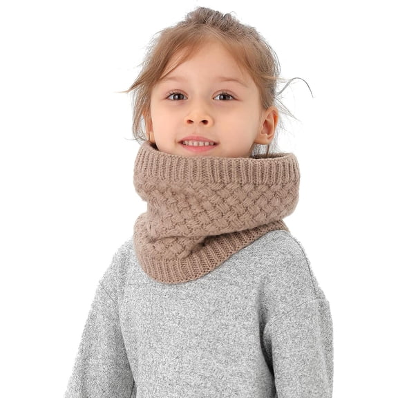Kids Girls/Boys Winter Knitted Infinity Scarf Polar Fleece Neck Warmer