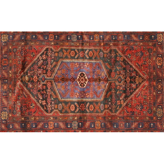 Ahgly Company Machine Washable Indoor Rectangle Traditional Sienna Brown Area Rugs, 5' x 8'