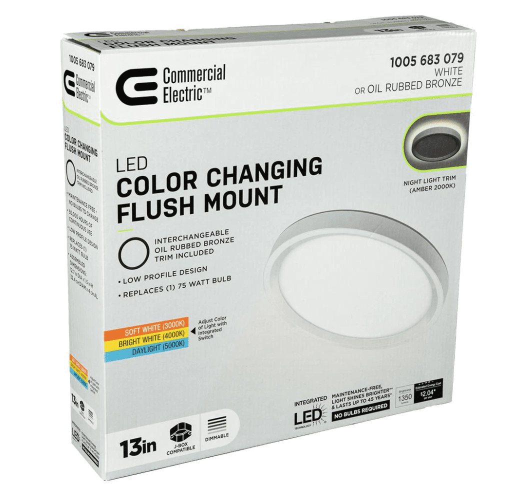 Commercial electric 13 in on sale led flush mount