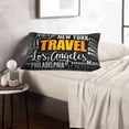 thumbnail image 6 of Lsque Travel Pattern Pillow Case – Soft & Cozy Throw Pillow Cover, Hypoallergenic Cushion Case for Sleeping Women with Envelope Closure-20"x30", 6 of 6