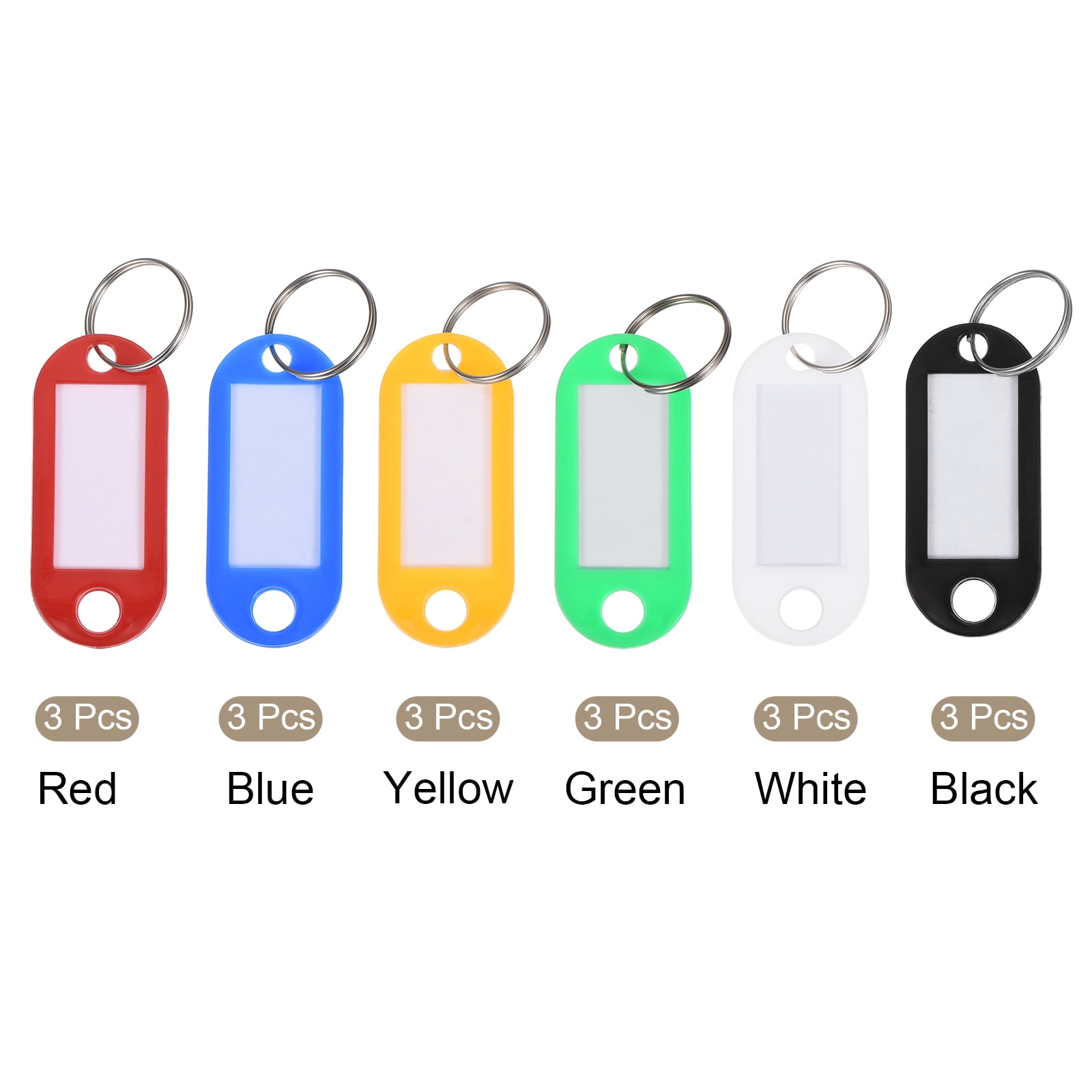 Unique Bargains Plastic Key Tags with Split Ring Flexible Mark Luggage Tags Multi-color 18