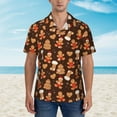 thumbnail image 4 of Daiia Christmas Gingerbread Cookies Hawaiian Shirt for Men Gentle Cotton Regular Short Sleeve Casual-Large, 4 of 9