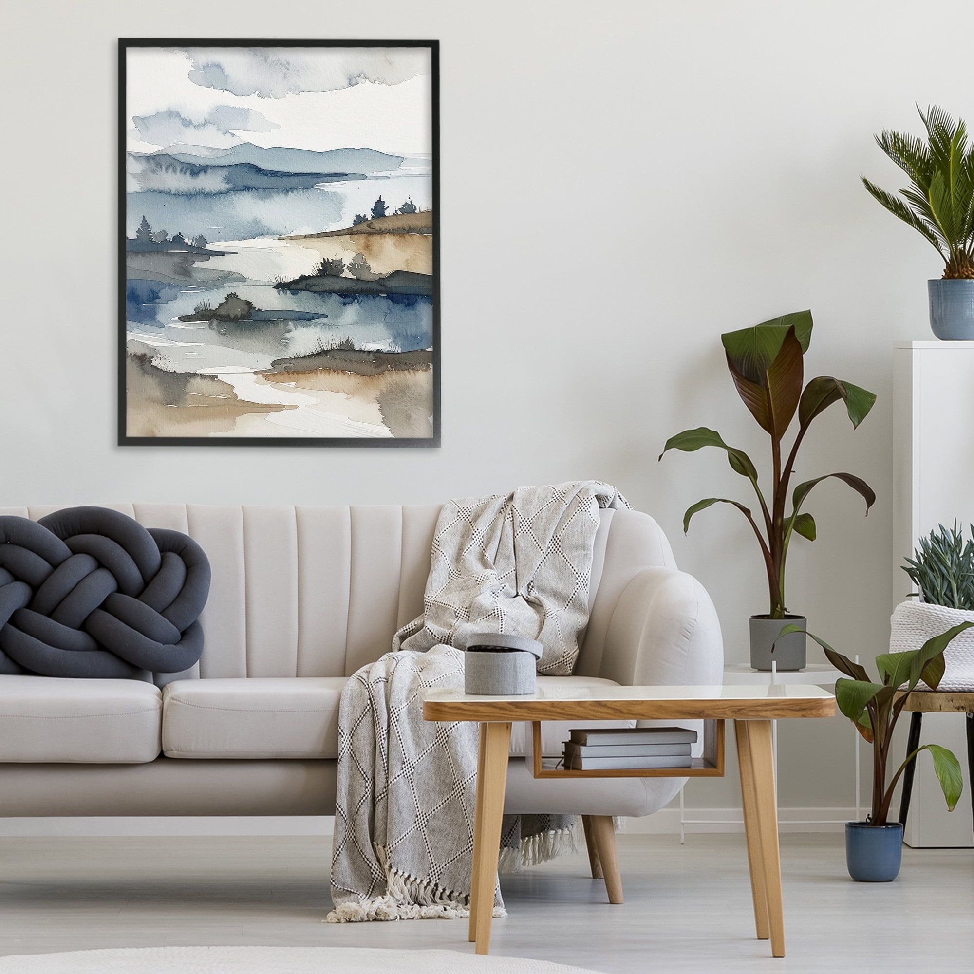 Stupell Industries The Flow Of Water Black Framed Giclee Art, design by Alonza Saunders