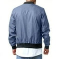 thumbnail image 4 of Men Bomber Jacket Long Sleeve Full Zip Casual Coat Stand Collar Outwear With Pockets, 4 of 5