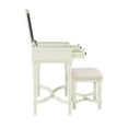 thumbnail image 5 of Linon Chelsea 2-Piece Vanity Set, Includes Vanity with Flip-Top Mirror, and Bench, White Finish with Beige Fabric, 5 of 29