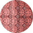 thumbnail image 1 of Ahgly Company Indoor Round Abstract Red Modern Area Rugs, 5' Round, 1 of 4