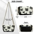 thumbnail image 3 of Leather Clamshell Crossbody Bag 10.4x5.5x3.7Inch Women's Crossbody Handbags Shoulder Purse Bank Card Bag Cash Bag Key Bag Black Cartoon Cat Seamless, 3 of 7