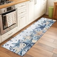 thumbnail image 3 of Ocean Washable Runner Rugs 2'x6', Blue Beige Starfish Shells Plant Leaves Flowers Gradient Low Pile Throw Entryway Rug Non-Slip Sturdy Edge Binding Carpet for Indoor Bedside Entrance Bedside, 3 of 9