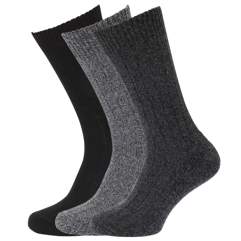 Universal Textiles Mens Wool Blend Socks with Wool Padded Sole (Pack