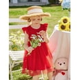 thumbnail image 5 of Oudiya Toddler Girls Lace Tutu Dress 3 Layer Tulle Ruffle Sleeve Summer Flower Girl Wedding Birthday Dress, 5 of 6