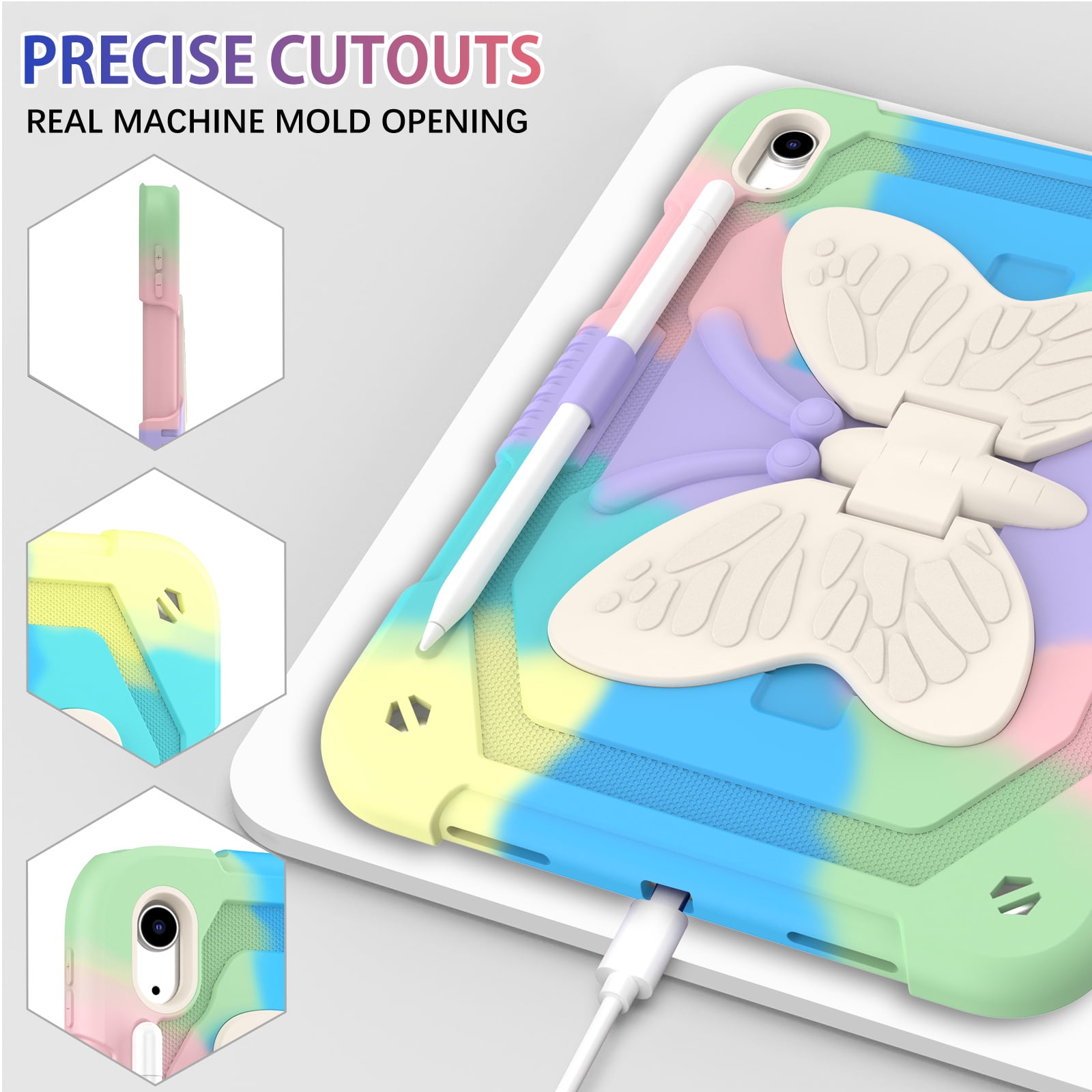 iPad 10th Generation Case Fit for 10.9 Inch 2022, BENTOBEN iPad Case with Pencil Holder 2 in 1 Heavy Duty Rugged Shockproof Wings Kickstand Protective Tablet Cover, Best Gift for Kids Girls Women