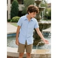 thumbnail image 4 of Aideaone Boys Button Down Shirts Hawaiian Aloha Short Sleeve Shirt Tops 5-10T, 4 of 6