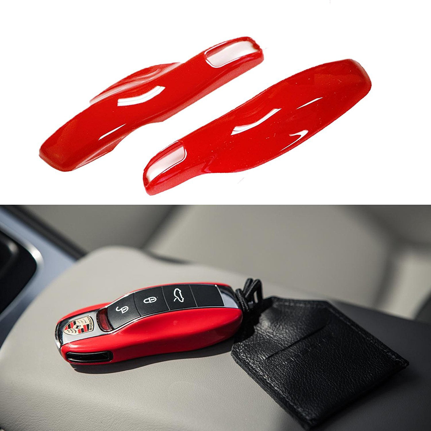 RED Silicone Key Jacket Fob Cover Case Holder For Porsche Cayenne Cases 