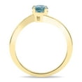 thumbnail image 3 of SZUL Women's Round Shaped Solitaire Aquamarine Wave Ring in 10K Yellow Gold, 3 of 5
