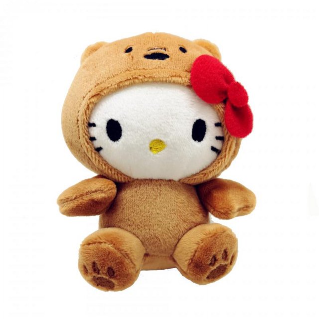 Juguete de peluche de Anime Kawaii para niños, oso marrón KT COS, Oso Blanco, Panda, muñeco de peluche suave, colgante, 10CM