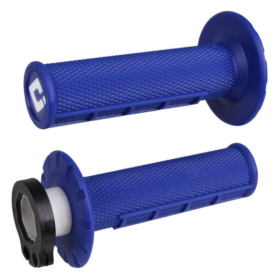 Odi V2 Half Waffle MX Lock-On Grips Blue