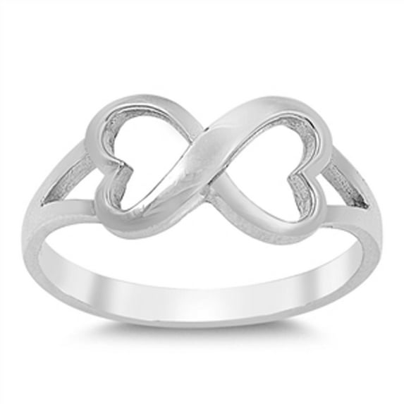 Criss Cross Infinity Heart Knot Promise Ring 925 Sterling Silver Band Jewelry Female Male Size 6