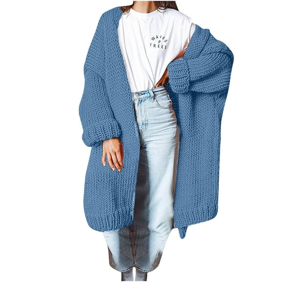 RYRJJ Women's Oversized Cardigan Sweaters Fall Chunky Knit Batwing Long Sleeve Cardigan Open Front Long Sweater Coats