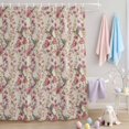thumbnail image 2 of Shower Curtain Watercolor Floral Hummingbird Shower Curtains for Bathroom Decor, Waterproof Polyester Shower Curtain Set with Hooks, Extra Long 72" x 84" Spring Pink Flower Linen, 2 of 9