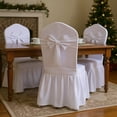 thumbnail image 3 of Christmas Decor New Christmas Bow Chair Decoration Ties Bow Stretch Floating Decorative Tape for Many Holiday Party Decorations Chair Cover Not Included, White, 3 of 9