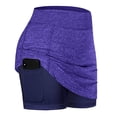 thumbnail image 1 of Pantalones cortos para correr para mujer con forro Pantalones cortos deportivos 2 en 1 con bolsillos Ropa deportiva, Púrpura-S brillar Electrónica, 1 of 4