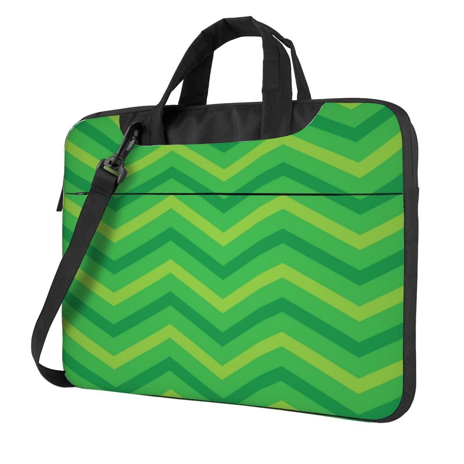 Green Wavy Lines Laptop Bag, 14 inch Laptop or Tablet, Business Casual Laptop Bag
