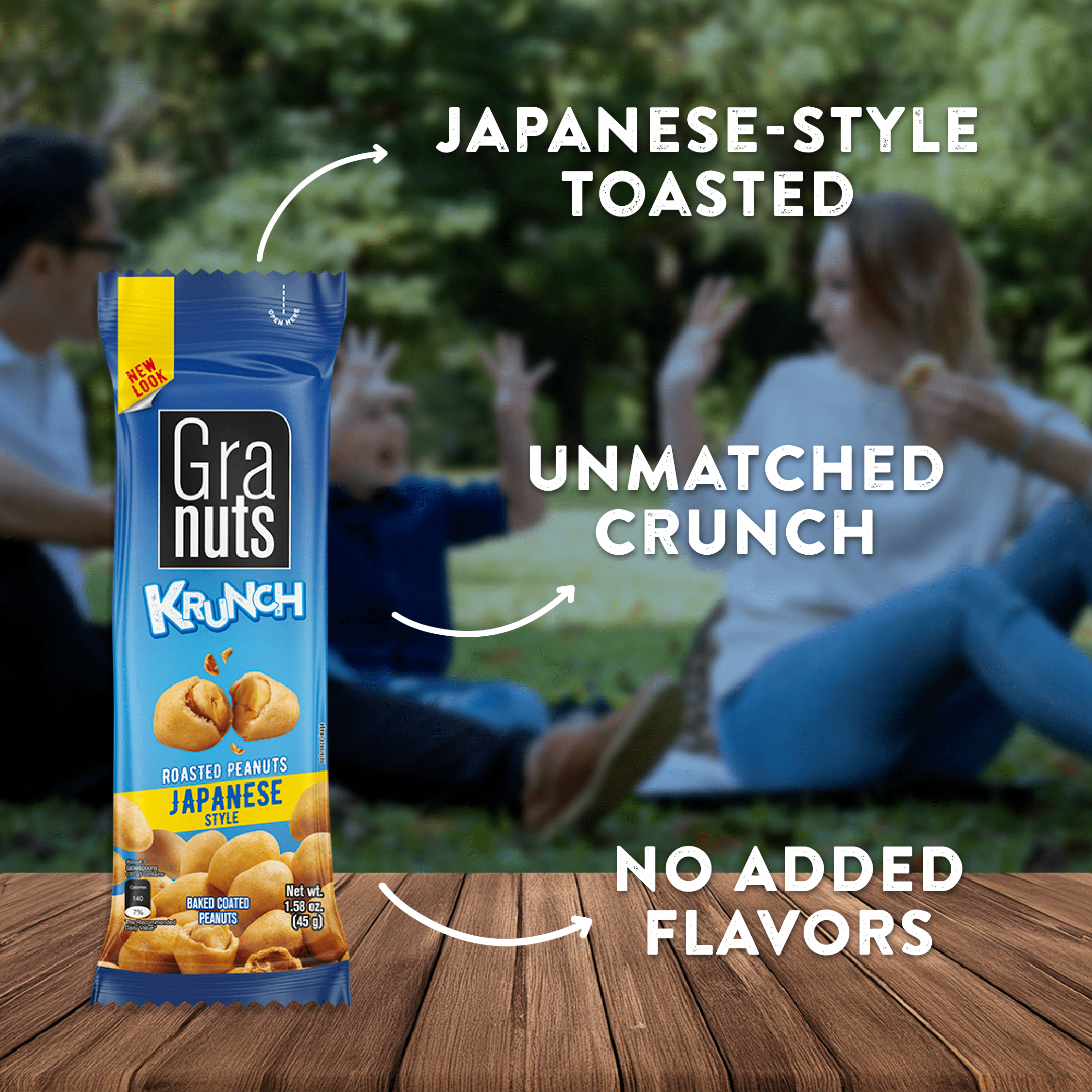 Granuts Krunch Roasted Peanuts Japanese Style, 1.59 oz, Contains