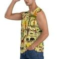 thumbnail image 3 of Haiem Men's Ethnic African Print Tank Tops Summer Sleeveless Cut Off Workout T-Shirts Fitness Vest Athletic Undershirts-Large, 3 of 8
