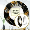 thumbnail image 3 of Designart "Opulent Marble Granite Agate with Gold Detailing XVI" Modern Geometric Rund Mirror For Wall Decor - Large Grey Round Printed Mirror - Modern Round Mirror 36" x 36" Inch, 3 of 5